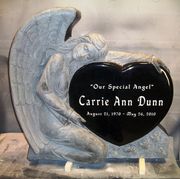 Engraved Jet Black TF-A02 Angel and Heart Monument