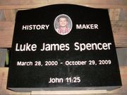 Engraved L-01 Jet Black Upright Cemetery Memorial