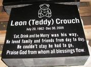 Engraved L-01 Jet Black Upright Memorial