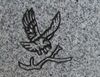 Engraved Landing Eagle Cemetery Headstone Design 233 on Gray Granite Engraved Landing Eagle Cemetery Headstone Design 233 on Gray Granite