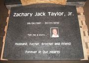 Engraved M-01 Model Upright Monument in G654 Dark Gray Granite