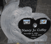 Engraved Memorial With Ceramic Photos