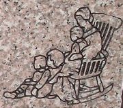 Engraved Mother and Child Cemetery Headstone Design 1470 on Anxi Granite