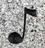 Engraved Musical 8th Note Design 1284 on Gray Granite Engraved Musical 8th Note Design 1284 on Gray Granite