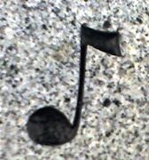  Engraved Musical 8th Note Design 1284 on Gray Granite