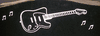Engraved Musical Headstone Design 2009--Electric Guitar and Notes on Black Granite