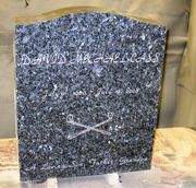 Engraved N-01 Blue Pearl Upright Funeral Memorial Engraved N-01 Blue Pearl Upright Funeral Memorial