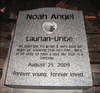 Engraved N-01 G633 Upright Infant Memorial Front View