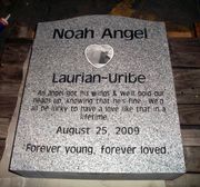 Engraved N-01 G633 Upright Infant Memorial Front View