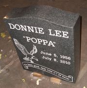 Engraved N-01 G654 Dark Gray Granite Headstone Front View