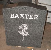 Engraved N-01 Headstone Backside in G654 Dark Gray Granite