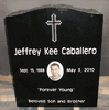 Engraved N-02 Jet Black Granite Headstone