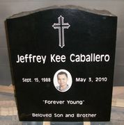 Engraved N-02 Jet Black Granite Headstone Engraved N-02 Jet Black Granite Headstone