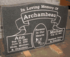 Engraved P-01-02 G654 Dark Gray Granite Companion Headstone