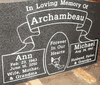 Engraved Panel Headstone Design 1651 on G654 Dark Gray Granite