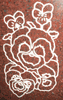 Engraved Pansy Cemetery Headstone Design 1640 on India Red Granite
