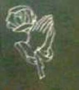 Engraved Praying Hands and Rose Cemetery Headstone Design 912 on G654 Dark Gray Granite