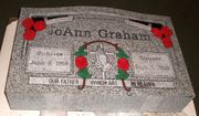 Engraved Praying Hands and Roses Cemetery Headstone Design 1861 on Gray Granite