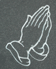Engraved Praying Hands Cemetery Headstone Design D-60 on G654 Granite
