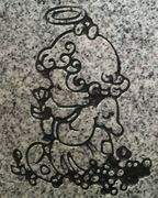 Engraved Precious Child Angel Cemetery Headstone Design 165 on Gray Granite Engraved Precious Child Angel Cemetery Headstone Design 165 on Gray Granite