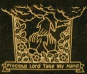  Engraved Precious Lord Take My Hand Cemetery Monument Design D-61