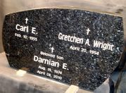 Engraved Q-01 Blue Pearl Upright Memorial Back View