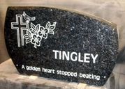 Engraved Q-01 Blue Pearl Upright Memorial Front View