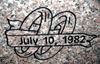 Engraved Rings and Ribbons Headstone Design D-63 on Anxi Granite