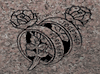Engraved Rings and Roses Companion Cemetery Headstone Design 1695 on Anxi Granite