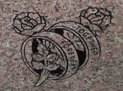 Engraved Rings and Roses Companion Cemetery Headstone Design 1695 on Anxi Granite Engraved Rings and Roses Companion Cemetery Headstone Design 1695 on Anxi Granite