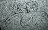 Engraved Rose and Rings Cemetery Headstone Design 1066 on Gray Granite 