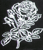 Engraved Rose Cemetery Headstone Design 1071 on Jet Black Granite