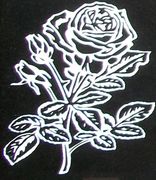 Engraved Rose Cemetery Headstone Design 1071 on Jet Black Granite