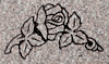 Engraved Rose Cemetery Headstone Design 1082 on Anxi
