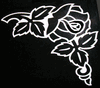  Engraved Rose Cemetery Monument Design 1082 on Black Granite
