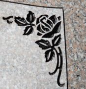 Engraved Rose Corner Cemetery Memorial Design 1083 on Anxi Granite