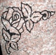 Engraved Rose in Bloom Funeral Monument Design 1082 on Anxi