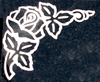 Engraved Rose in Full Bloom Cemetery Headstone Design 1082 on Black Granite