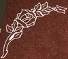 Engraved Rose in Full Bloom Cemetery Headstone Design 1127 on India Red Granite Engraved Rose in Full Bloom Cemetery Headstone Design 1127 on India Red Granite