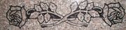 Engraved Rose Swag Cemetery Headstone Design 1069 on Anxi Granite