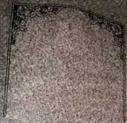 Engraved Rose Vine Drape Style Border Cemetery Headstone Design 1778 on Anxi