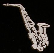 Engraved Saxophone Cemetery Headstone Design 1302 on Black Granite Engraved Saxophone Cemetery Headstone Design 1302 on Black Granite