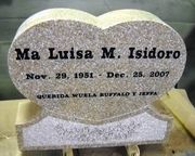 Engraved SH-01 Heart Cemetery Headstone in G663 granite