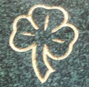 Engraved Shamrock Headstone Design 1216 on Evergreen Granite