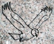  Engraved Soaring Eagle Funeral Memorial Design 232