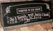 Engraved SP14 Jet Black Granite Slant Style Headstone