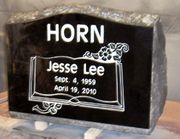 Engraved SP5 Jet Black Cemetery Headstone