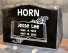 Engraved SP5 Jet Black Cemetery Headstone