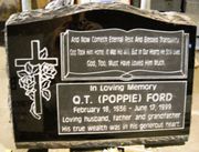 Engraved SP5 Jet Black Cemetery Monument Engraved SP5 Jet Black Cemetery Monument