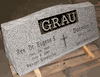 Engraved SP6 G633 Gray Granite Companion Memorial Slant